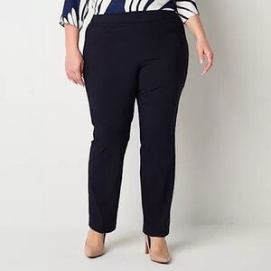 Liz Claiborne Women's Navy Straight Leg Pants